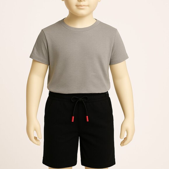 LEVI'S Boys Slim Fit Black Casual Shorts drawstring elasticized waist L/10-12 - Picture 1 of 4